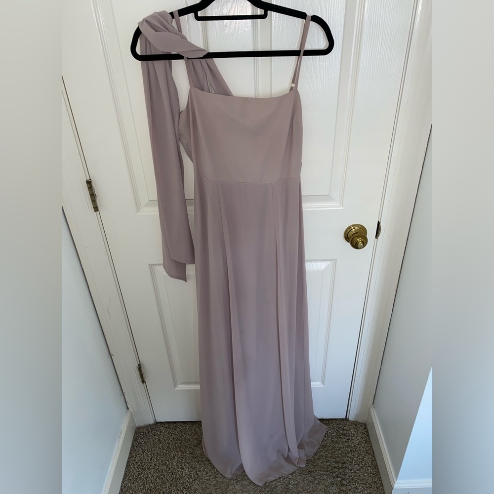 Lauren Tie Maxi Dress in color soft beige chiffon from show me your mumu